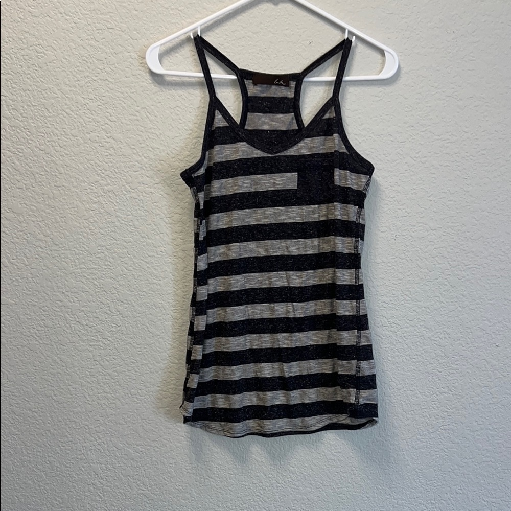 Striped Gray and white Women's Tank Top